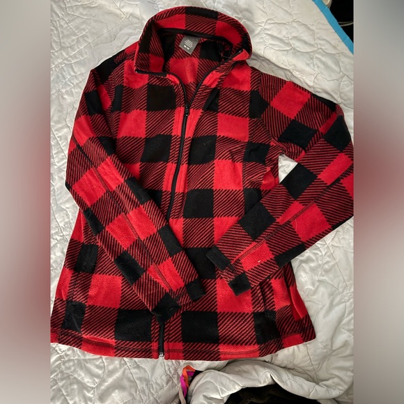 Plaid Fleece Zip up sweater - Picture 1 of 1